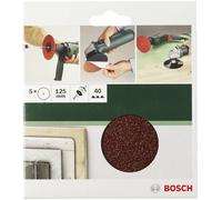 Papier abrasif pour plateau de ponçage non perforé Bosch Accessories 2609256B53 Grain 40, 60, 80, 120, 180 (Ø) 125 mm 1 set