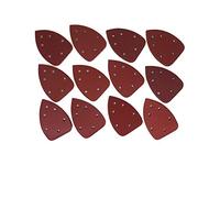 Papier abrasif triangulaire à crochet, Feuilles abrasives triangulaires 140x98mm, 25 pièces, crochet et boucle à 6 trous, grains assortis brun rougeâtre(800 Grit)