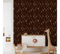 Papier Adhesif pour Meuble Arbre De Noël Brun Revetement Adhesif Meuble Imperméable Vinyle Cuisine Porte Salon Chambre Mur Décoration Papier Peint Autocollant 45x300 cm/1 rouleau