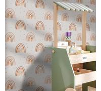Papier Adhesif pour Meuble Arc-En-Ciel Orange Beige Revetement Adhesif Meuble Imperméable Vinyle Cuisine Porte Salon Chambre Mur Décoration Papier Peint Autocollant 38.6x120.6 cm