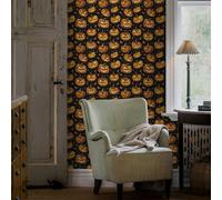 Papier Adhesif pour Meuble Citrouille Orange Revetement Adhesif Meuble Imperméable Vinyle Cuisine Porte Salon Chambre Mur Décoration Papier Peint Autocollant 45x300 cm/1 rouleau
