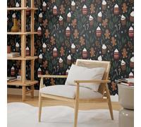 Papier Adhesif pour Meuble Feuilles Brunes Vertes Revetement Adhesif Meuble Imperméable Vinyle Cuisine Porte Salon Chambre Mur Décoration Papier Peint Autocollant 45x300 cm/1 rouleau