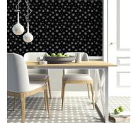 Papier Adhesif pour Meuble Flocons De Neige Noirs Revetement Adhesif Meuble Imperméable Vinyle Cuisine Porte Salon Chambre Mur Décoration Papier Peint Autocollant 45x300 cm/1 rouleau