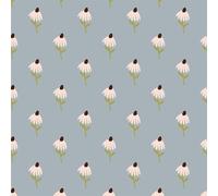 Papier Adhesif pour Meuble Floral Bleu Gris Rouleau Adhesif pour Meuble PVC Waterproof Facile à Appliquer Sans Colle Papier Peint Autocollant pour Salon Chambre (38.6x120.6 CM)
