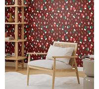 Papier Adhesif pour Meuble Gants Rouges De Noël Revetement Adhesif Meuble Imperméable Vinyle Cuisine Porte Salon Chambre Mur Décoration Papier Peint Autocollant 45x300 cm/1 rouleau