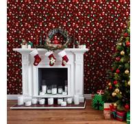 Papier Adhesif pour Meuble Gants Rouges De Noël Rouleau Adhesif pour Meuble PVC Waterproof Facile à Appliquer Sans Colle Papier Peint Autocollant pour Salon Chambre 45x300 cm/ 1 rouleau