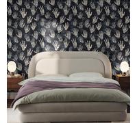 Papier Adhesif pour Meuble Halloween Bleu Foncé Revetement Adhesif Meuble Imperméable Vinyle Cuisine Porte Salon Chambre Mur Décoration Papier Peint Autocollant 45x300 cm/1 rouleau