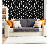 Papier Adhesif pour Meuble Lune Noire Halloween Revetement Adhesif Meuble Imperméable Vinyle Cuisine Porte Salon Chambre Mur Décoration Papier Peint Autocollant 45x300 cm/1 rouleau