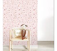 Papier Adhesif pour Meuble Terrazzo Rose Papier Peint Adhesif Mural Vinyle Papier Collant pour Meuble Imperméable Papier Peint Autocollant Mur Papier Peint Adhesif 1P (40x250 cm)