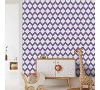 Papier Adhesif pour Meuble Violet Géométrique Revetement Adhesif Meuble Imperméable Vinyle Cuisine Porte Salon Chambre Mur Décoration Papier Peint Autocollant 45x300 cm/1 rouleau