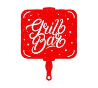 Papier adhésif pour stickers muraux Affiche de bar à grillades avec lettrage manuscrit et poêle à frire 64x83.5cm Peinture murale artistique Rouge