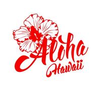 Papier adhésif pour stickers muraux Aloha Hawaii Lettrage Fleur d'été hawaïenne 51x60.7cm Décoration de magasin Rouge