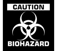 Papier adhésif pour stickers muraux Attention aux risques biologiques créatifs 54x54.1cm Décoration de carrosserie Blanc