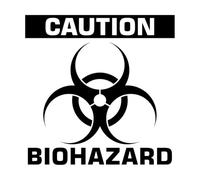 Papier adhésif pour stickers muraux Attention aux risques biologiques créatifs 54x54.1cm Modification et ajout d'informations possibles Noir