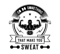 Papier adhésif pour stickers muraux Conception de salle de sport : faites quelque chose qui vous fait transpirer. 54.6x58.4cm Stickers pour vitres Noir