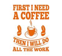 Papier adhésif pour stickers muraux D'abord, il me faut un café. 52x66.3cm Ne se décolle pas Orange