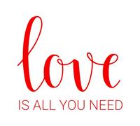 Papier adhésif pour stickers muraux Des mots d'amour écrits à la main, c'est tout ce dont vous avez besoin. 42x46.9cm Ne se décolle pas Rouge