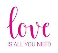 Papier adhésif pour stickers muraux Des mots d'amour écrits à la main, c'est tout ce dont vous avez besoin. 54.6x61cm Personnalisation RoseRouge