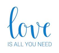 Papier adhésif pour stickers muraux Des mots d'amour écrits à la main, c'est tout ce dont vous avez besoin. 67.2x75cm Étanche Bleu