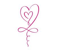 Papier adhésif pour stickers muraux Deux cœurs avec le symbole de l'infini, amour éternel 54.4x109.9cm Multicolore RoseRouge