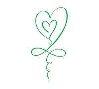 Papier adhésif pour stickers muraux Deux cœurs avec le symbole de l'infini, amour éternel 54.4x109.9cm Étanche Vert