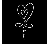 Papier adhésif pour stickers muraux Deux cœurs avec le symbole de l'infini, amour éternel 54.4x109.9cm Stickers pour vitres Blanc