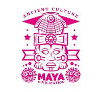 Papier adhésif pour stickers muraux Estampes anciennes de la civilisation maya 34x44cm Stickers pour vitres RoseRouge