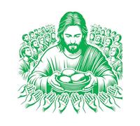 Papier adhésif pour stickers muraux et des dessins d'activités amusantes sur Jésus-Christ 67.2x68.8cm Plusieurs tailles disponibles Vert