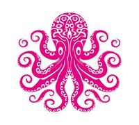 Papier adhésif pour stickers muraux Logo noir mandala pieuvre de Cosmic Connection 36x37.6cm Stickers pour vitres RoseRouge