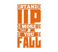 Papier adhésif pour stickers muraux Se relever plus souvent qu'on ne tombe : citation typographique motivante 47.6x87.8cm N'abîme pas le mur Orange