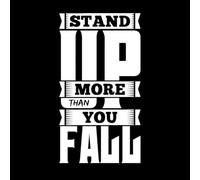 Papier adhésif pour stickers muraux Se relever plus souvent qu'on ne tombe : citation typographique motivante 54.4x100.3cm Culture du tatouage Blanc