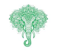Papier adhésif pour stickers muraux silhouette de mandala d'éléphant 42x45.6cm Stickers pour vitres Vert