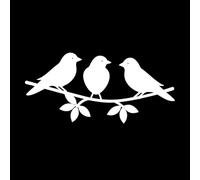 Papier adhésif pour stickers muraux silhouette de trois oiseaux se faisant face 34x72cm Multicolore Blanc