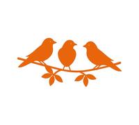 Papier adhésif pour stickers muraux silhouette de trois oiseaux se faisant face 54.4x115.2cm N'abîme pas le mur Orange