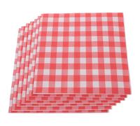 Papier Alimentaire Rouges et Blancs à Carreaux Ciré 100 Pièces | Papier en Pâte de Bois, Présentation Soignée, Doublure Pratique pour Plateaux et Pains à Burger, Service Traiteur