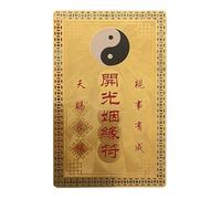 Papier Amulet Tai Sui, Papier Feng Shui Tai Sui, Papier décoratif de fortune doré - Décoration traditionnelle pour voiture heureuse, bonheur, décoration de portefeuille