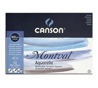 Papier aquarelle - Canson - Montval - A3 29,7x42 cm - 300g/m² - 12 feuilles