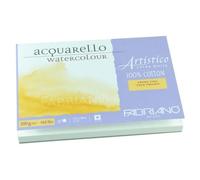 Honsell Fabriano Artistico Acquarello Watercolour, extra blanc, grain fin pressé à froid, 12,5 x 18 cm, 25 feuilles de 300 g/m², carton aquarelle d'artiste de qualité supérieure, bloc encollé sur 4
