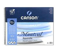 Canson-Infinity Papier aquarelle Montval – album de 12 feuilles 300 g 32 x 41 cm grain fin G