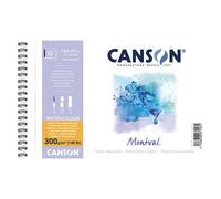 Canson-Infinity Papier aquarelle Montval album 12 feuilles 300 g 13 x 21 cm grain fin