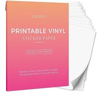 Papier autocollant en vinyle imprimable de qualité supérieure pour votre imprimante à jet d'encre ou laser - 15 feuilles de papier autocollant blanc brillant imperméable - Sèche rapidement et
