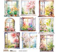 Papier autocollant - ScrapLove - Spring Windows 1 fleurs à la fenêtre