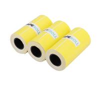 Papier Autocollant Thermique 3PCs, étanche, Anti-frottement, Anti-Huile, Durable à Utiliser, de Haute qualité, Fonctionne Facilement, pour Imprimante Périphérique (Jaune)