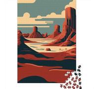 Papier avec Desert Landscape with Red Rock Formations Puzzle en Bois | Pour un cadeau puzzle pendant l'Avent : ce puzzle 1000 pièces pour adultes associe idée cadeau et passion du puzzle.