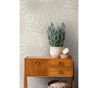 Papier Avec Feuille de Palmier Motif En Cuir Couleur - Crème, Gris Clair