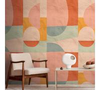 Papier Avec Résumé Formes Dans Style Bauhaus Et Coloré Pastel -