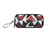 Papier blanc avec triangles noirs et rouges sur le sac en nylon pour enfants de grande capacité avec grande fermeture éclair pour l'école primaire