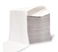 Papier blanc continu, papier double feuille continu, papier autocopiant avec aigus, feuilles pliées en zigzag, mesures 240 mm x 279 mm - Ofituria (4500 feuilles)
