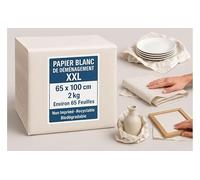 Papier Blanc de Déménagement XXL, 65x100 cm, 2 kg, Environ 65 Feuilles, Non Imprimé, Recyclable et Biodégradable