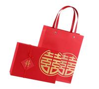 Papier Boîte de Mariage Chinoise Rouge 2 Pièces | Style Chinois de Noces, Carton Robuste, Convient aux Bonbons et Desserts, pour Fête Nuptiale